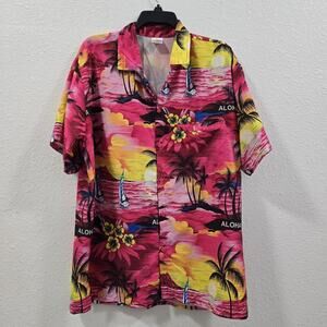 La Leela Hawaiian Shirt Beach Tropical Aloha Island Surfer Resot Vaction Large